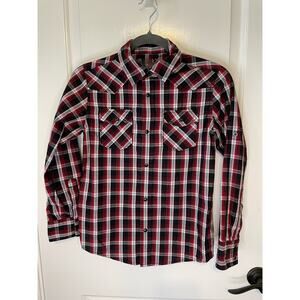 Helix boys youth medium button up long sleeve shirt